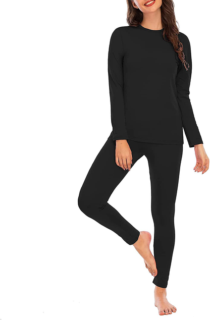 Womens Thermal Underwear Set Long Johns Winter Clothes Base Layer Cuddle Duds Top and Bottom Thermals Sets