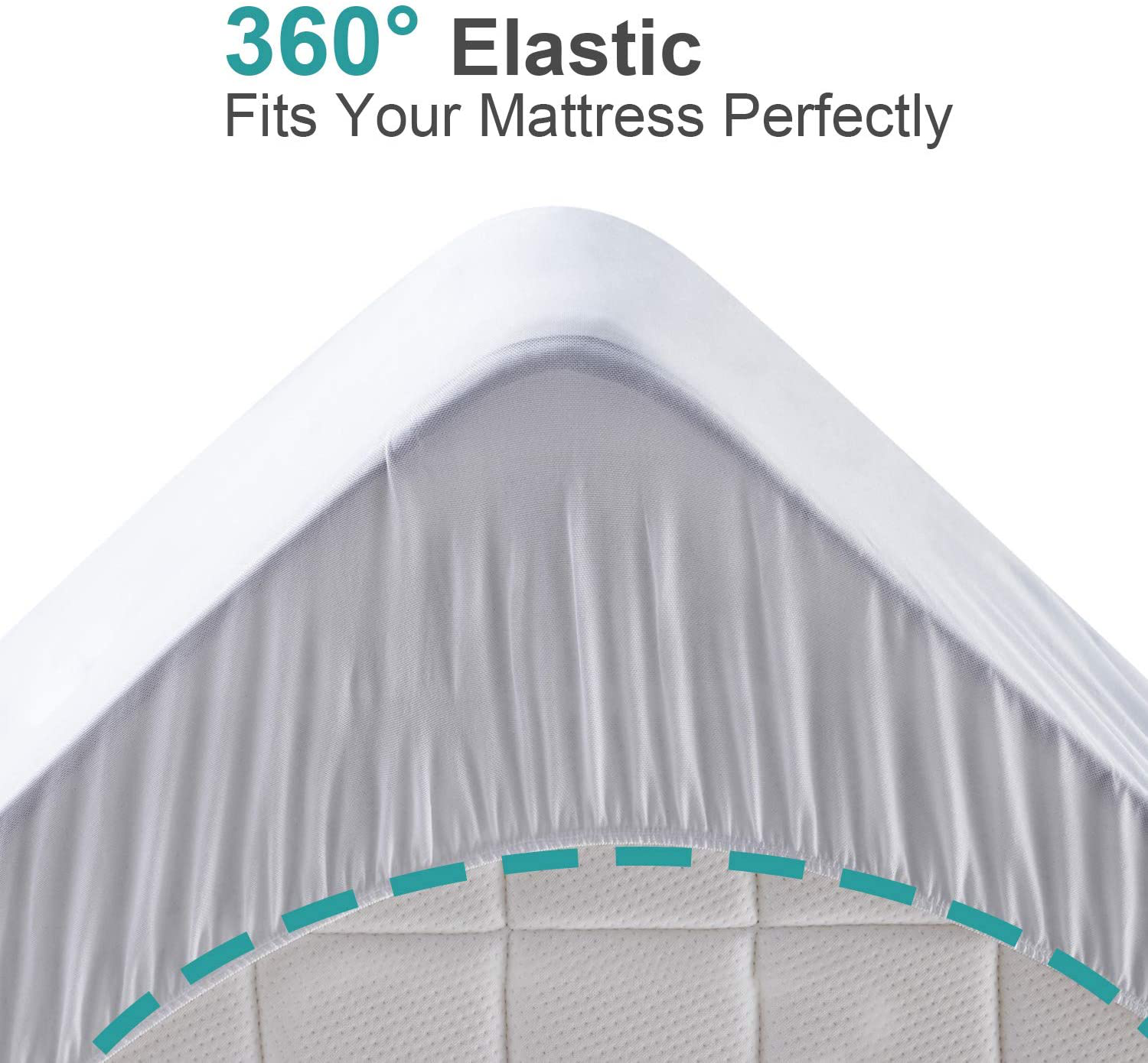 Hansleep Queen Mattress Pad Cotton Top Pillow Top Stretches up to 21” Deep Pocket, Non-Slip Mattress Topper with Down Alternative Fillings (Queen)