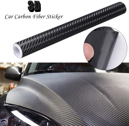 Silence Shopping 3D Carbon Fiber Vinyl Car DIY Wrap Sheet Roll Film Sticker Decal Red or Black
