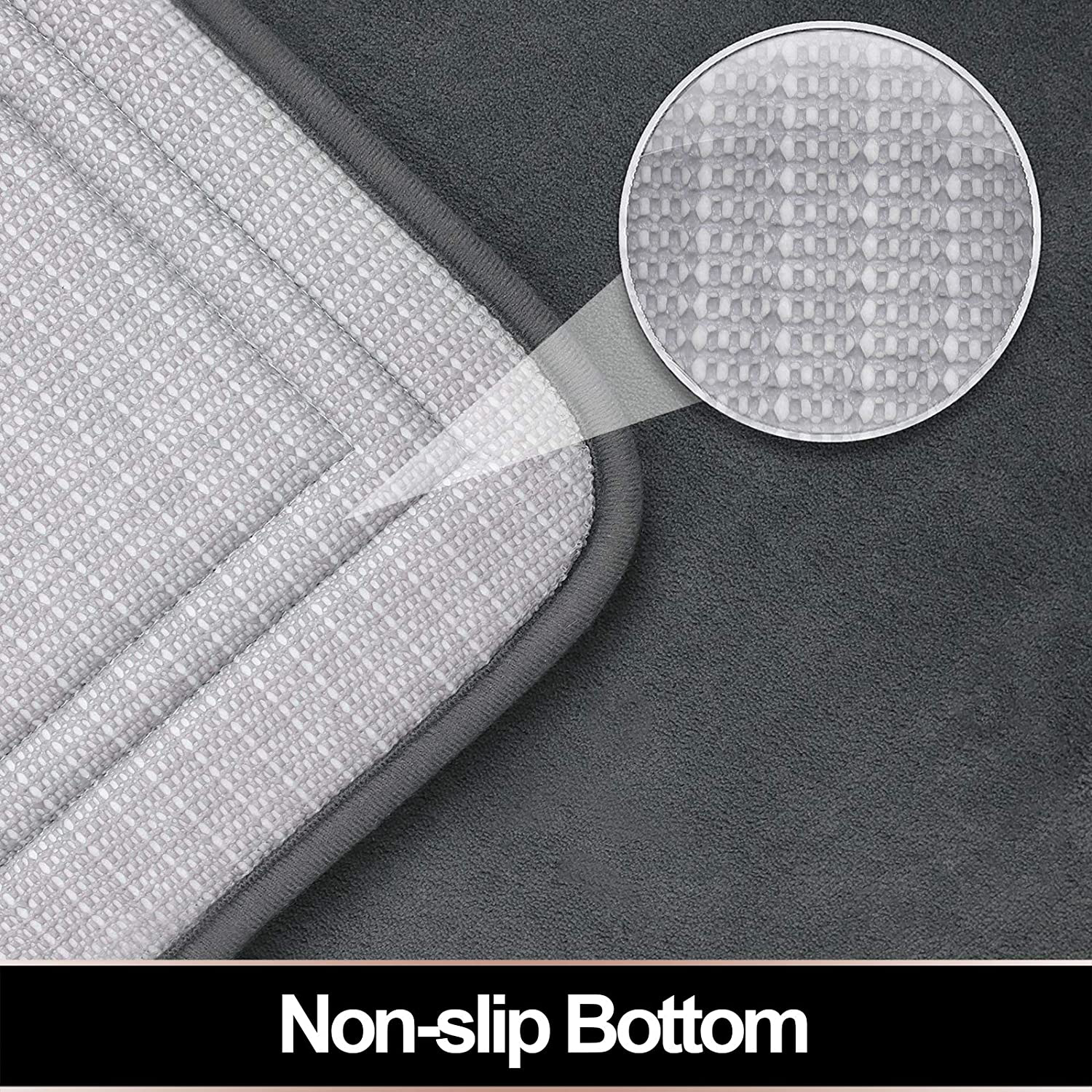 Memory Foam Bath Mat Non Slip Absorbent Super Cozy Velvet Bathroom Rug Carpet, Machine Washable