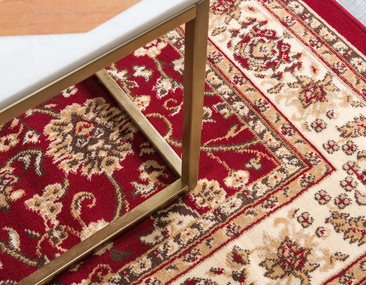 Unique Loom Kashan Traditional Floral Area Rug, 3 Feet x 16 Feet 5 Inch, Light Blue/Ivory