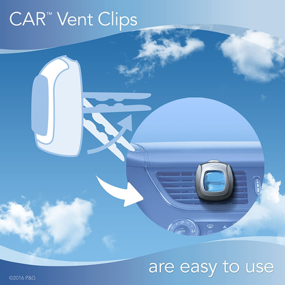 Febreze Car Air Freshener Vent Clips, 2 Gain Original and 2 Gain Island Fresh Scents, Odor Eliminator, 4 Count