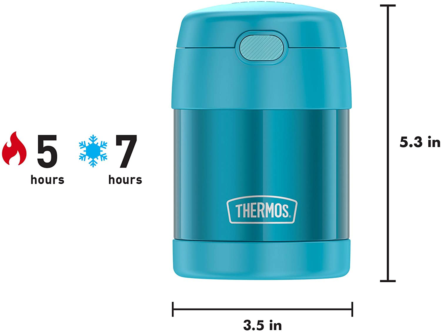 THERMOS FUNTAINER 10 Ounce Stainless Steel Vacuum Insulated Kids Food Jar with Folding Spoon, Navy