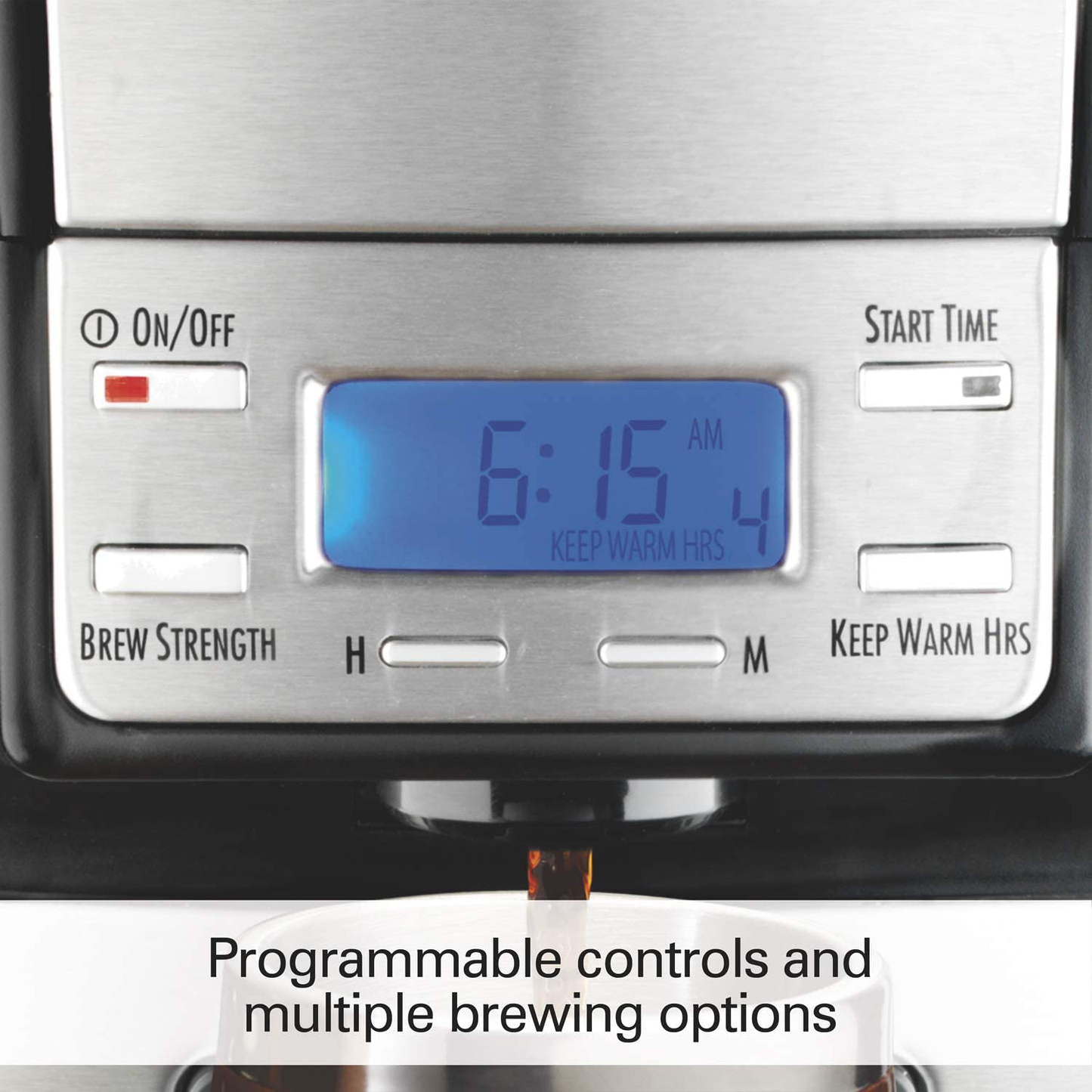 Hamilton Beach (48465) Coffee Maker with 12 Cup Capacity & Internal Storage Coffee Pot, Brewstation, Black & Stainless