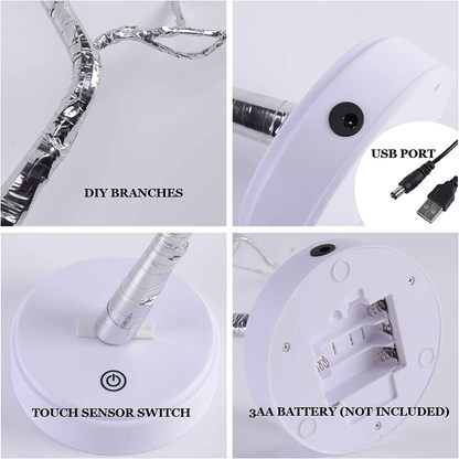 20" 108 LED Tabletop Bonsai Tree Light - Battery/USB Operated