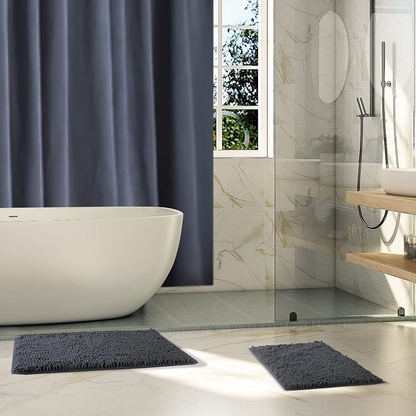 Microfiber Bath Rugs Chenille Bath Mat, Ultra Soft NUFR Bathroom Rugs Quick-Dry, Water Absorbent 