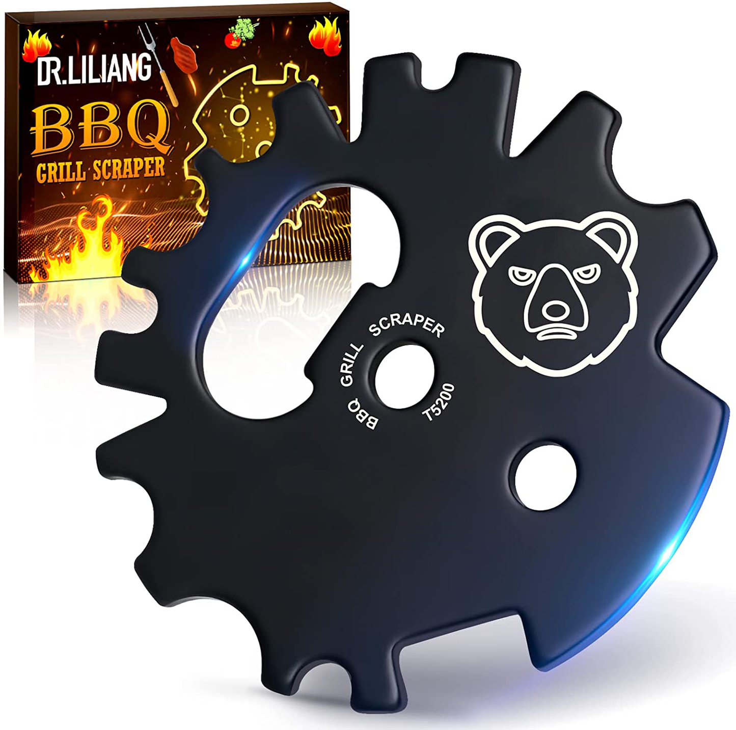 BBQ Grill Scraper Smoker Accessories Grate Grilling Cleaning Cool Tool for Outdoor Camping Indoor Cooking
