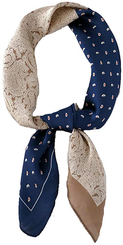 FONYVE Silk Feeling Scarf Medium Square Satin Head Scarf for Women 27.5 × 27.5 inches