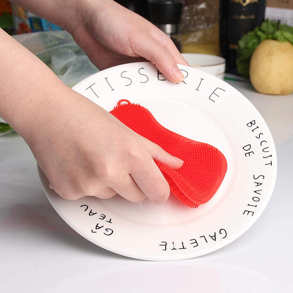 Silicone Sponge Dish Washing Kitchen Scrubber - Magic Food-Grade Dishes Multipurpose Better Sponges Non Stick Cleaning Smart Kitchen Gadgets Brush Accessories