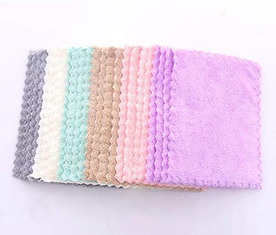 Sunny zzzZZ 24 Pack Kitchen Towels (White, 10 x 20 Inch) - Does Not Shed Fluff - No Odor Reusable Dish Towels, Premium Dish Cloths, Super Absorbent Coral Fleece Cleaning Towels
