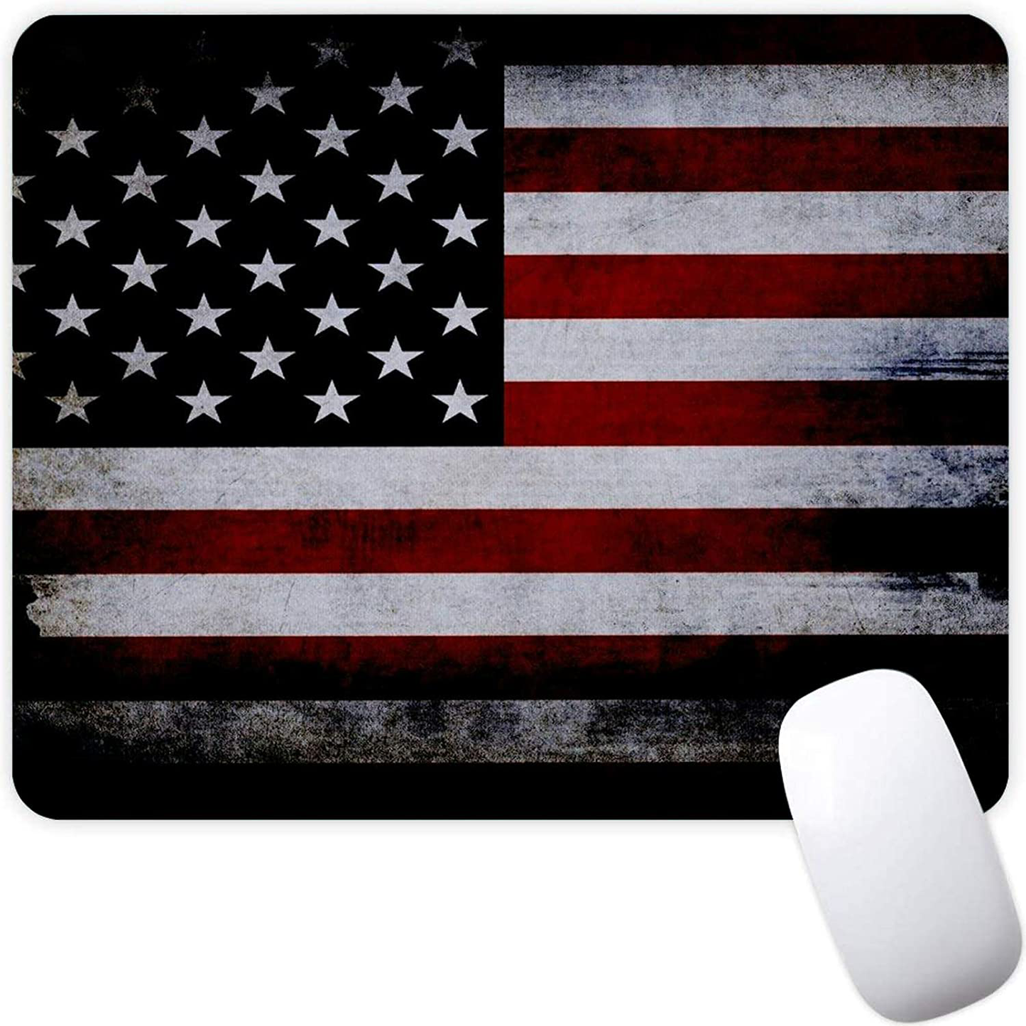 Mouse Pad,Red Moon Cloud Samurai Pattern Seamless Waterproof Gaming Anime Gift Mouse Pad Desk Accessories Non-Slip Rubber Mousepad for Laptop and Computer