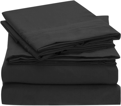 Mellanni Bed Sheet Set - Brushed Microfiber 1800 Bedding - Wrinkle, Fade, Stain Resistant - 3 Piece (Twin, Baby Blue)