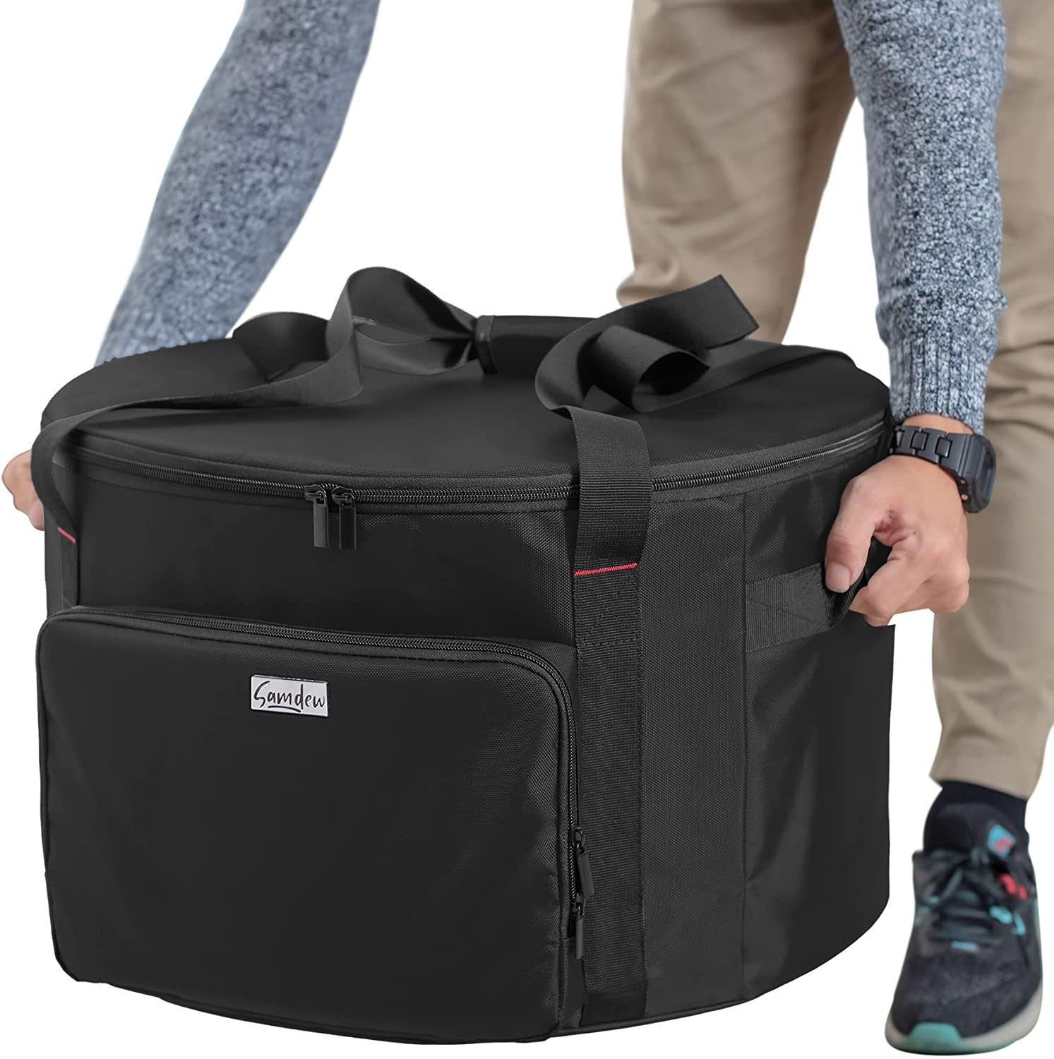 SAMDEW 19-Inch Outdoor Fire Pit Bag Compatible with Outland Firebowl Model 893 870 823, Firebowl Travel Carrying Case for 19-Inch Diameter Propane Gas Fire Pit, Black, Bag Only