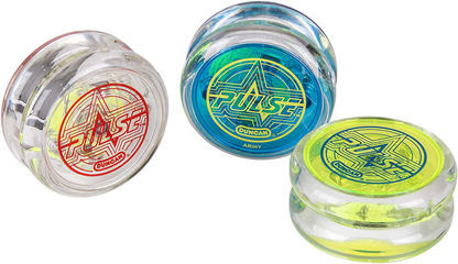 Duncan Toys Pulse LED Light-Up Yo-Yo, Intermediate Level Yo-Yo with Ball Bearing Axle and LED Lights, Clear/Green