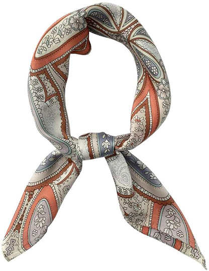 FONYVE Silk Feeling Scarf Medium Square Satin Head Scarf for Women 27.5 × 27.5 inches
