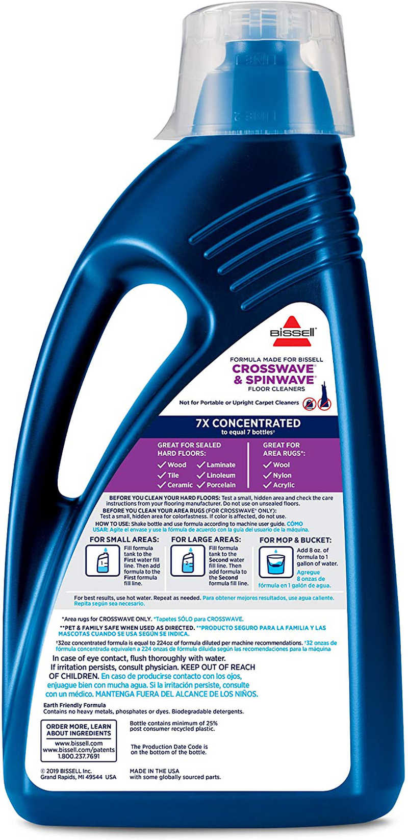 BISSELL, 1789G MultiSurface Floor Cleaning Formula for Crosswave and Spinwave (80 oz)