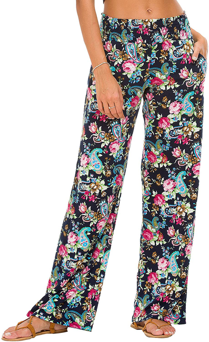 Urban CoCo Women's Boho Palazzo Pants Wide Leg Lounge Pants