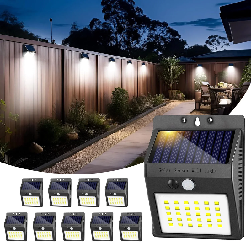6-Pack Solar Motion Sensor Outdoor Lights, Waterproof Wireless Security Lighting