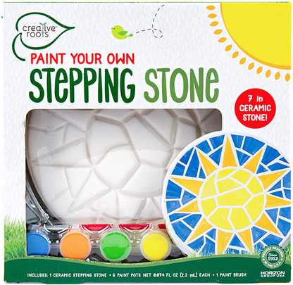Creative Roots 92849 Paint Your Own Turtle Stepping Stone by Horizon Group Usa, 6 Paint Pots and Brush included, Assorted