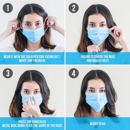 50 PCS Disposable Face Masks - 3 Layer Protection Face Masks