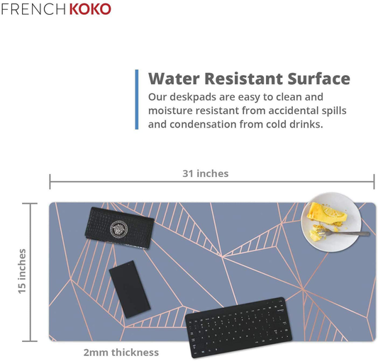 French Koko Large Mouse Pad, Desk Mat, Keyboard Pad, Desktop Home Office School Essentials College Cute Decor Big Extended Laptop Protector Computer Accessories Pretty Mousepad Women Girls XL