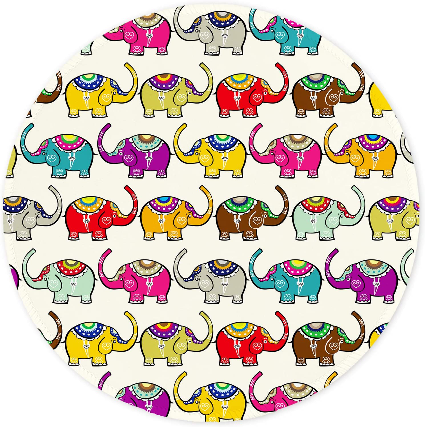 ITNRSIIET Mouse Pad, Colorful Geometric Pattern Design Round Mousepad. Customized Gaming Mousepads for Laptop and Computer. Cute Design Desk Accessories. Non-Slip, Stitched Edges, Waterproof