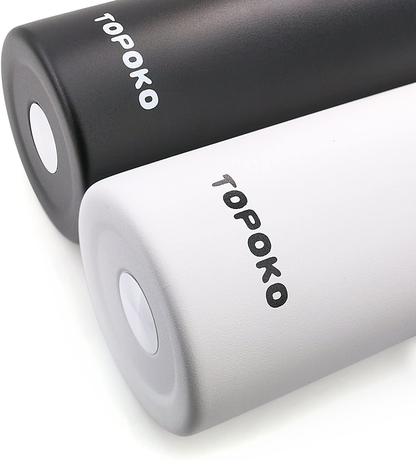 TOPOKO 25 OZ Hydro Double Wall Flask Stainless Steel Water Bottle, Bite Valve Top, Vacuum Insulated, Sweat Proof, Leak Proof Sports Thermos. Standard Mouth 25oz, BPA-Free, Keep Cold 24 Hours (Black)