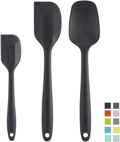 Cooptop Silicone Spatula Set - Rubber Spatula - Heat Resistant Baking Spoon & Spatulas (Aqua Sky)