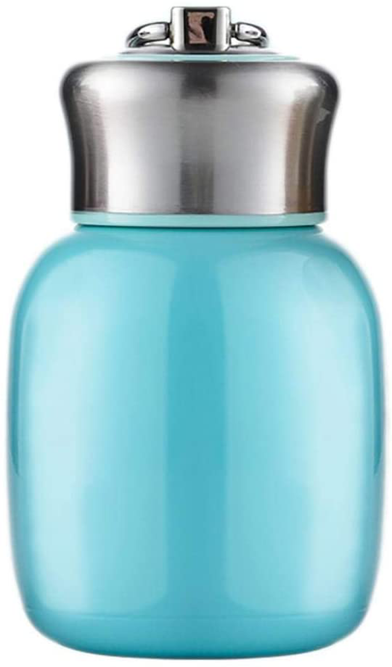 Mini 7 oz Stainless Steel Water Bottle, Small Vacuum Insulated Water Bottle Leak Proof Sport Tumbler Cup Hot and Cold Water Bottle for Women Girls Kids Gift Milk Tea Lunch (Skyblue)