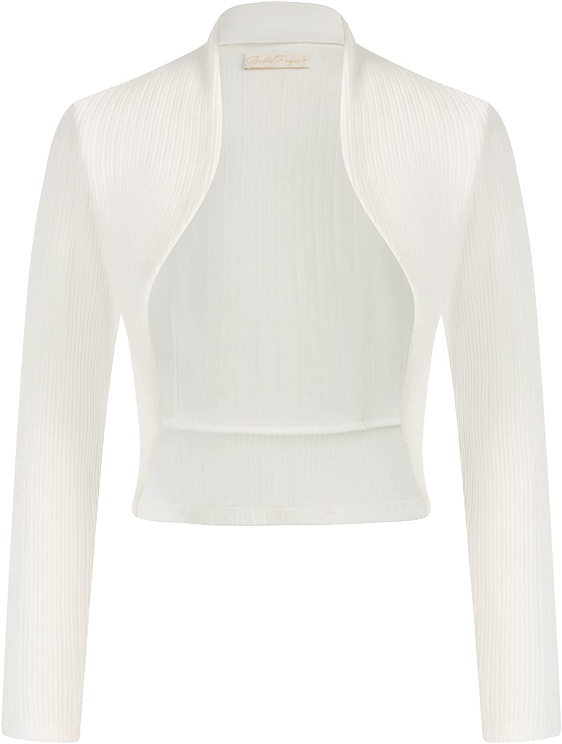 Belle Poque Women's Vintage Cropped Shrug Open Front Long Sleeve Ruffled Bolero Cardigan…