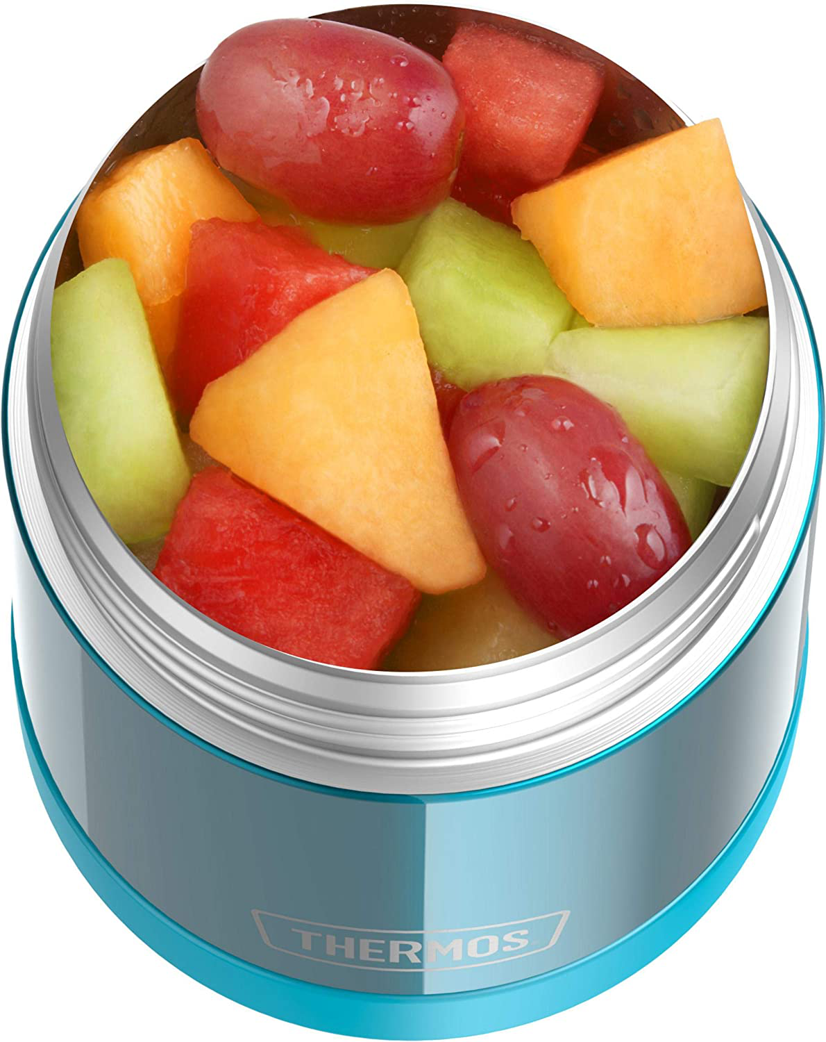 THERMOS FUNTAINER 10 Ounce Stainless Steel Vacuum Insulated Kids Food Jar with Folding Spoon, Navy
