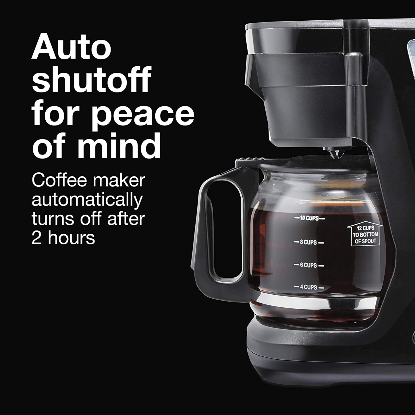 Proctor Silex FrontFill Compact 12 Cup Programmable Coffee Maker, Glass Carafe, Black (43685PS)