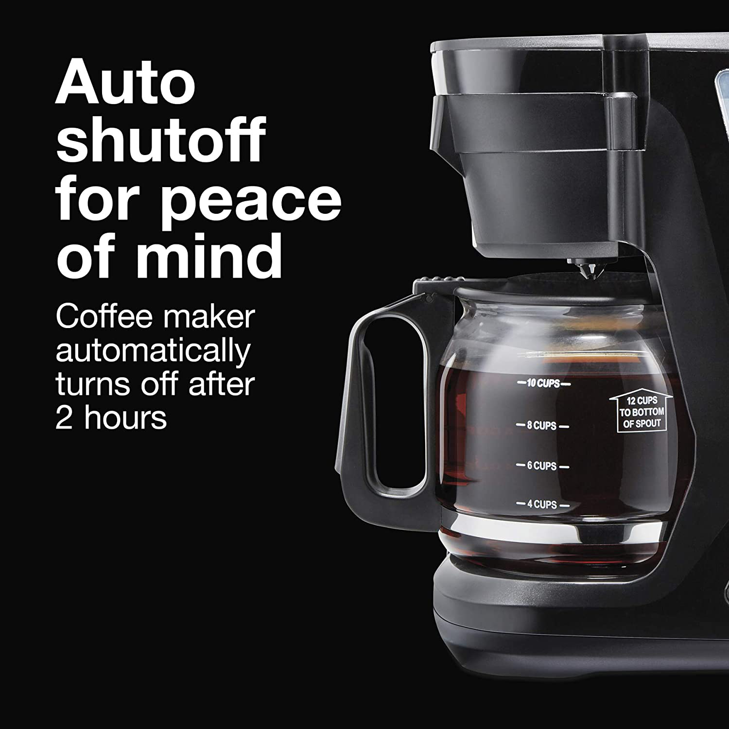 Proctor Silex FrontFill Compact 12 Cup Programmable Coffee Maker, Glass Carafe, Black (43685PS)