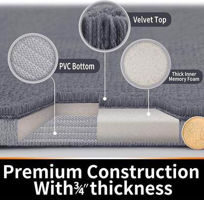 Memory Foam Bath Mat Rug, Comfortable, Soft, Super Water Absorption, Machine Wash, Non-Slip for Bathroom 