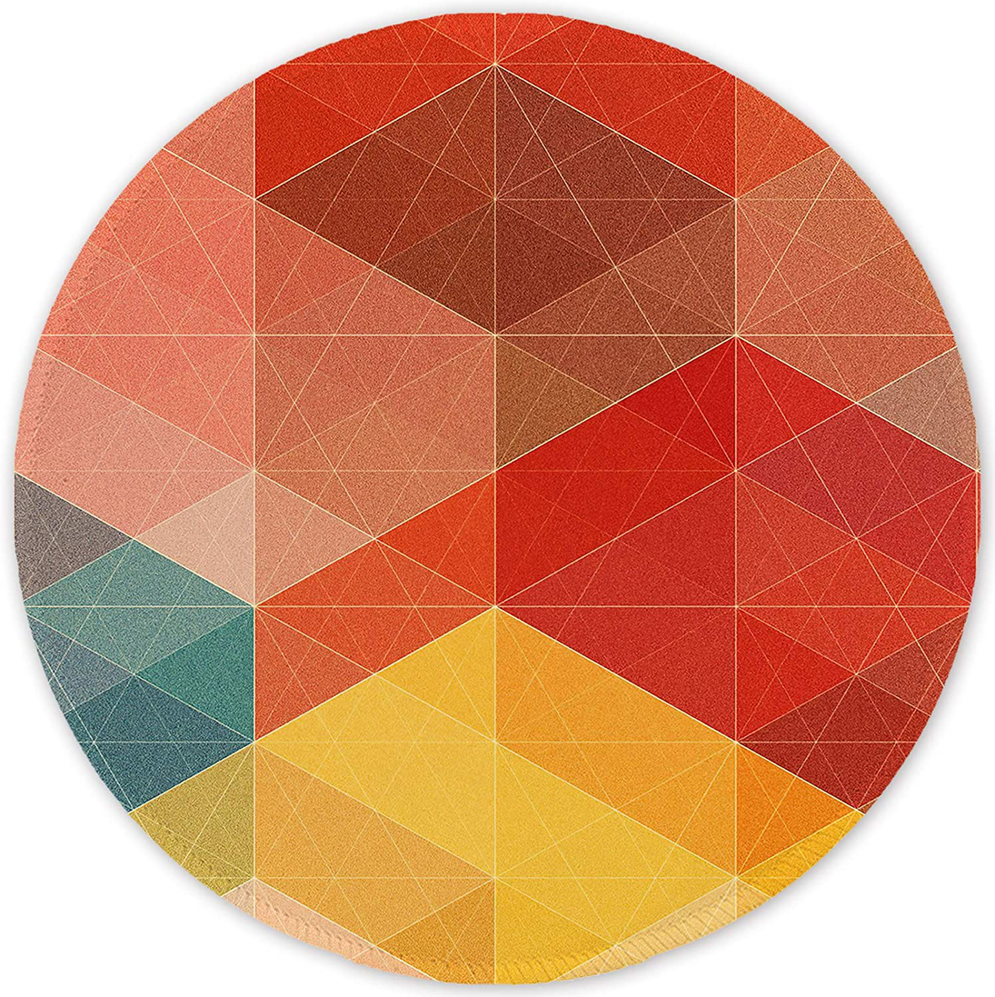 ITNRSIIET Mouse Pad, Colorful Geometric Pattern Design Round Mousepad. Customized Gaming Mousepads for Laptop and Computer. Cute Design Desk Accessories. Non-Slip, Stitched Edges, Waterproof