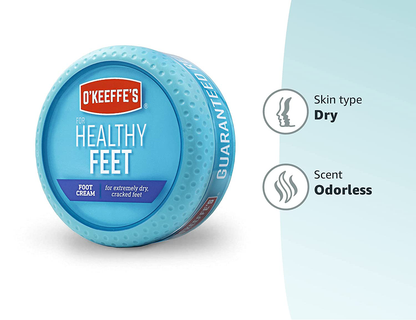 O'Keeffe's Healthy Feet Foot Cream, 3.2 ounce Jar, (Pack of 12), White (K0320001 - 12PC Bulk)