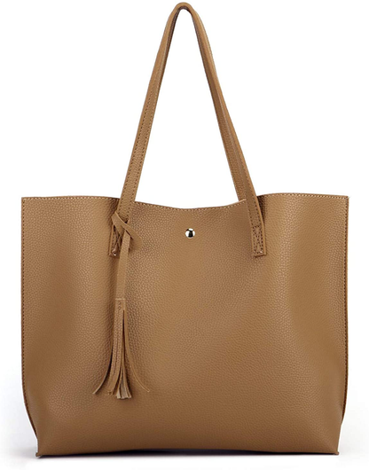 Women's Tote Bags Top Handle Satchel Handbags Faux Leather Tassel Shoulder Purse