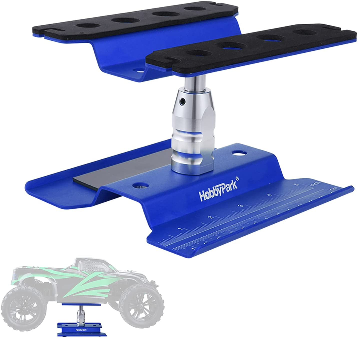 Hobbypark Aluminum Alloy RC Car Work Stand Repair Workstation 360 Degree Rotation Lift Or Lower for 1/8 1/10 1/12 Scale Cars Trucks Buggies