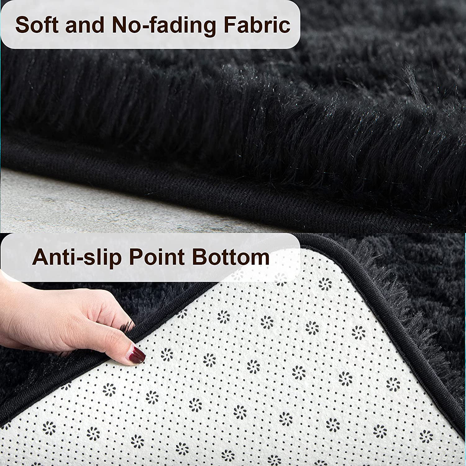 TWINNIS Super Soft Shaggy Rugs Fluffy Carpets, 5x8 Feet, Indoor Modern Plush Area Rugs for Living Room Bedroom Kids Room Nursery Home Decor, Upgrade Anti-Skid Durable Rectangular Fuzzy Rug, Grey