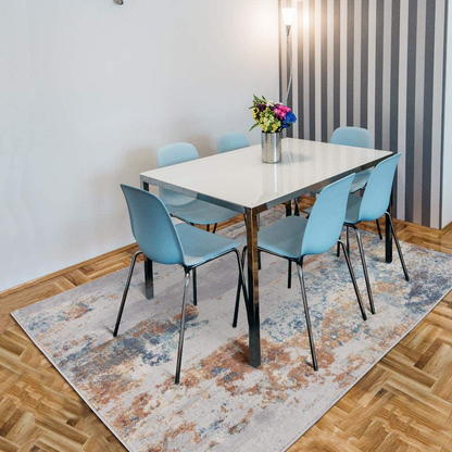 Luxe Weavers Rugs – Victoria Modern Area Rugs with Abstract Patterns 9084 – Medium Pile Area Rug, Light Blue / 4 x 5
