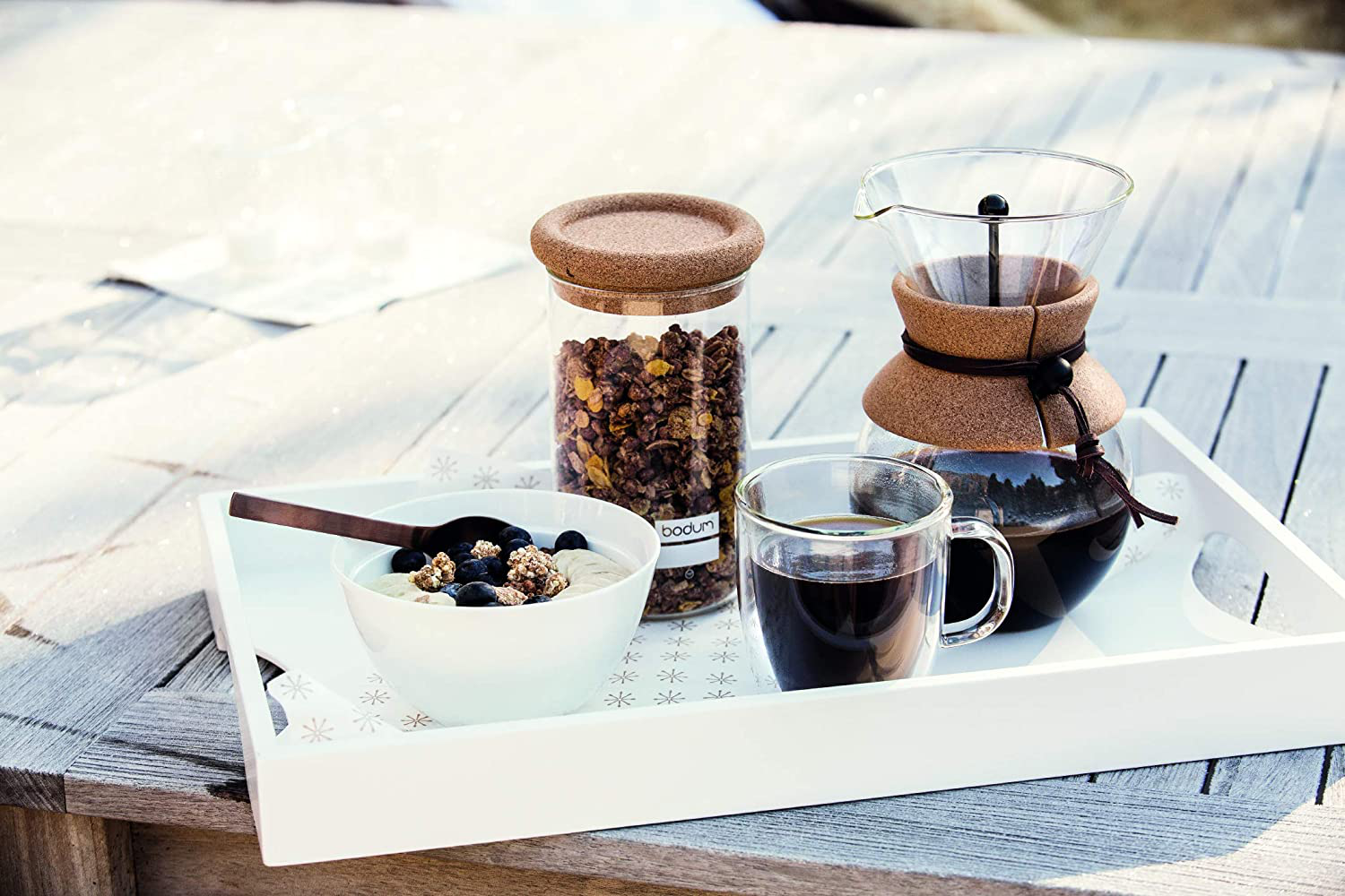 BODUM Pour Over Coffee Maker Grip, 8 Cup, 34 Ounce, Double Wall Cork