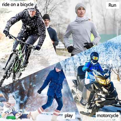 Thermal Black Warm Gloves for Men Women Waterproof Touchscreen Non-Slip Gloves