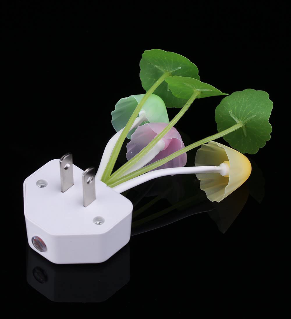Sensor Led Night Light, Color Changing Plug-in LED Mushroom Dream Bed Lamp