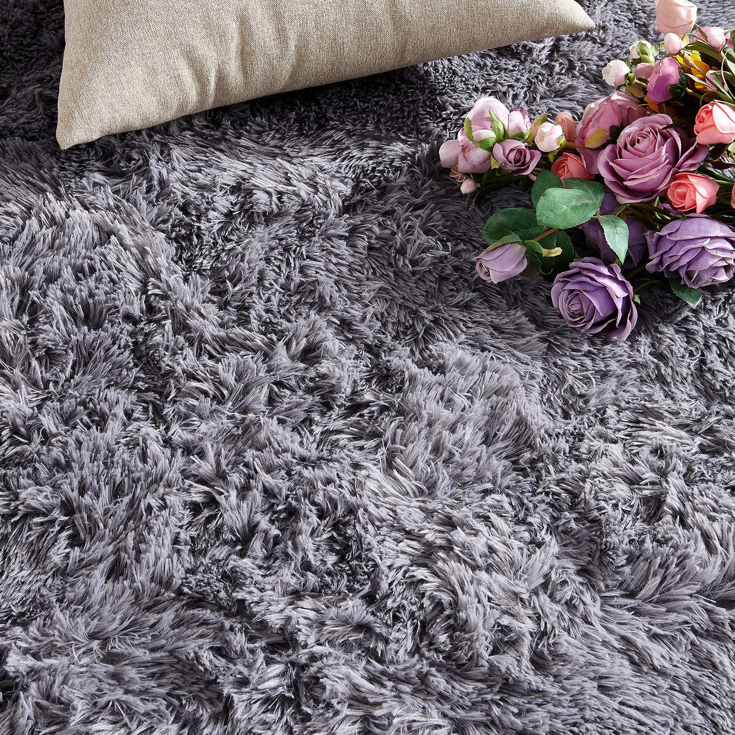 PAGISOFE Pink Fluffy Shag Area Rugs for Bedroom 5x7, Soft Fuzzy Shaggy Rugs for Living Room Carpet Nursery Floor Girls Room Dorm Rug
