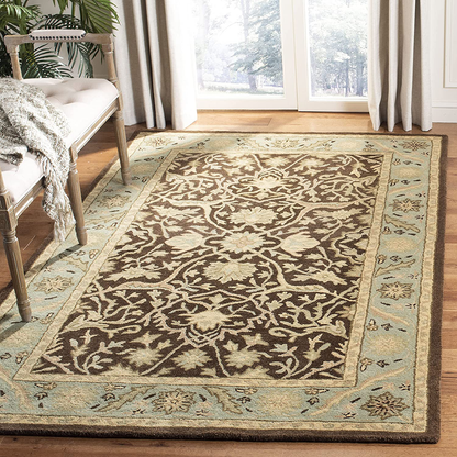Safavieh Antiquity Collection AT14F Handmade Traditional Oriental Premium Wool Area Rug, 3' x 5', Brown / Green