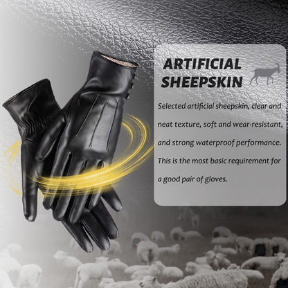 ISHISBEB Leather Gloves for Women Winter Warm Gloves Touch Screen Warm Wool Lined Texting Driving Gloves
