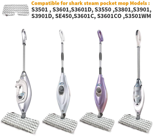 GWGP 2PCS Replacement Steam Mop Steam Cleaner Pads Pro for Shark Professional Steam Pocket Mop S3501 S3601 S3601D S3550 S3801 S3901 S3901D SE450 Steamer Pads Floor Cleaning Pads Washable