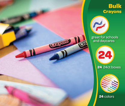 Crayola Crayons Bulk, Classroom Supplies for Teachers, 24 Crayon Packs with 24 Assorted Colors