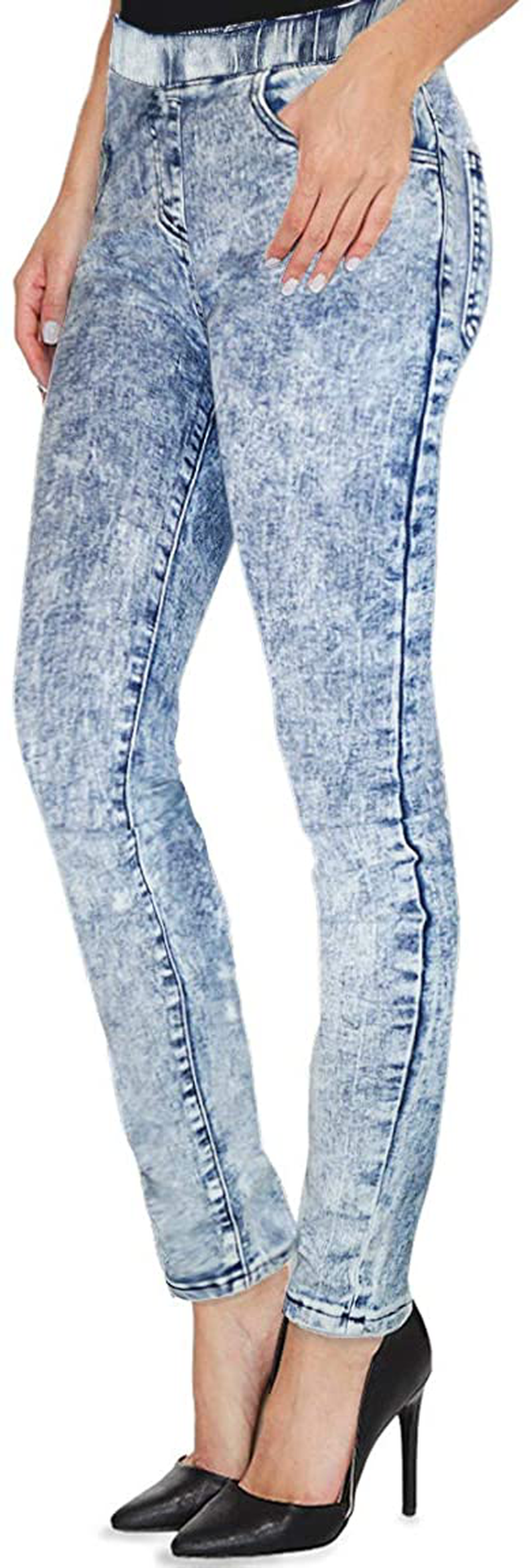 H&C Women Super Stretch Skinny Pull on Pant with Petite Regular and Long Inseam