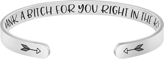 Joycuff Inspirational Bracelets for Women Mom Personalized Gift for Her Engraved Mantra Cuff Bangle Crown Birthday Jewelry